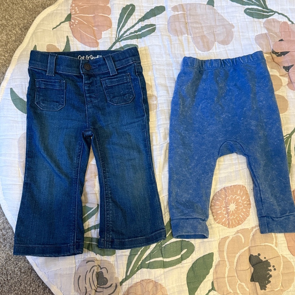 Cat & Jack Dark Blue Pants Bundle, 12-18mo